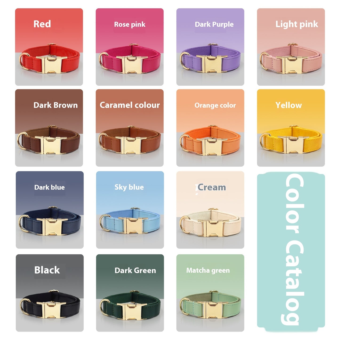 Simple Color Blocking Household Velvet Pet Collar