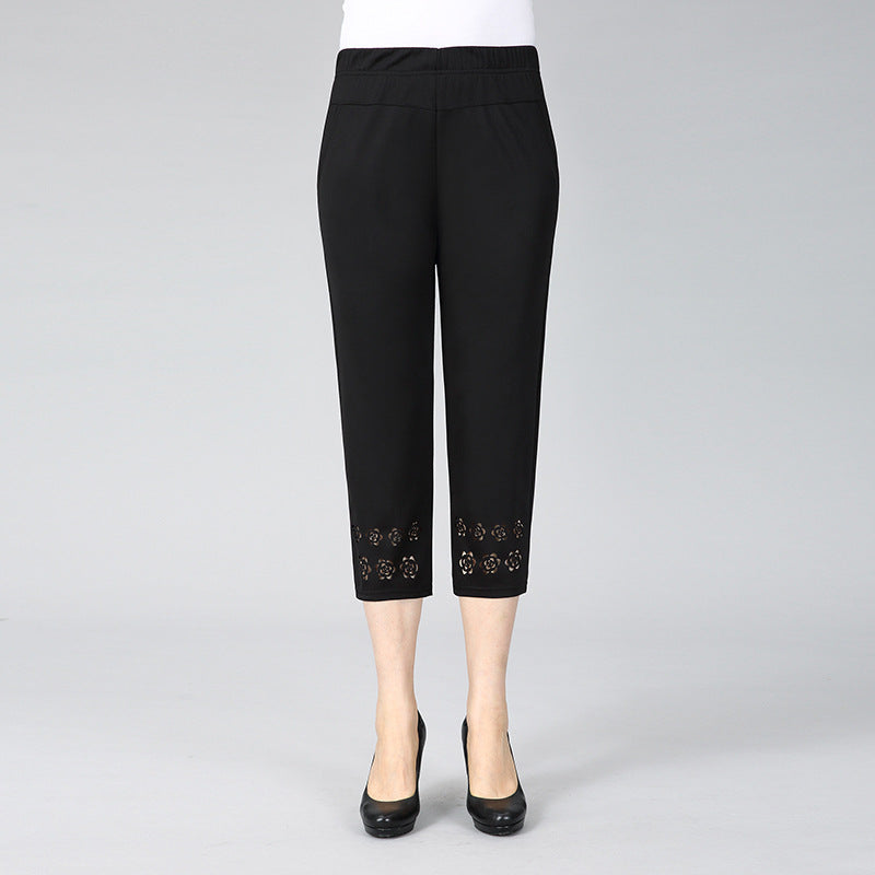 New Straight Hollow Embroidered Casual Pants