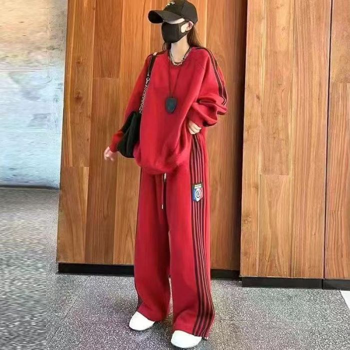 Women's Fashion Casual Crew-Neck Sweater Set