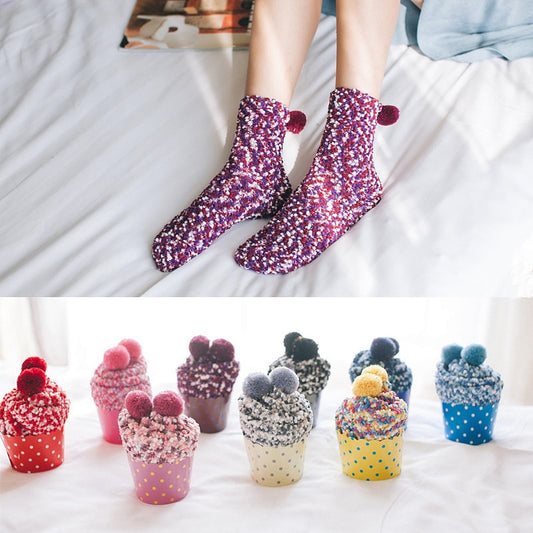 Thick coral plush socks