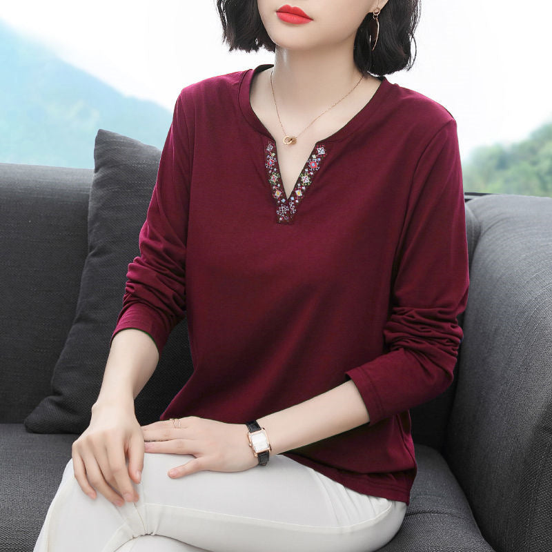 Women's Solid Color Loose Casual Base Shirt Top