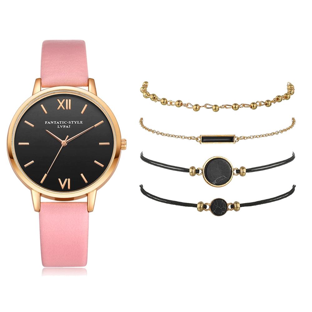 Simple ladies watch PU strap alloy quartz watch