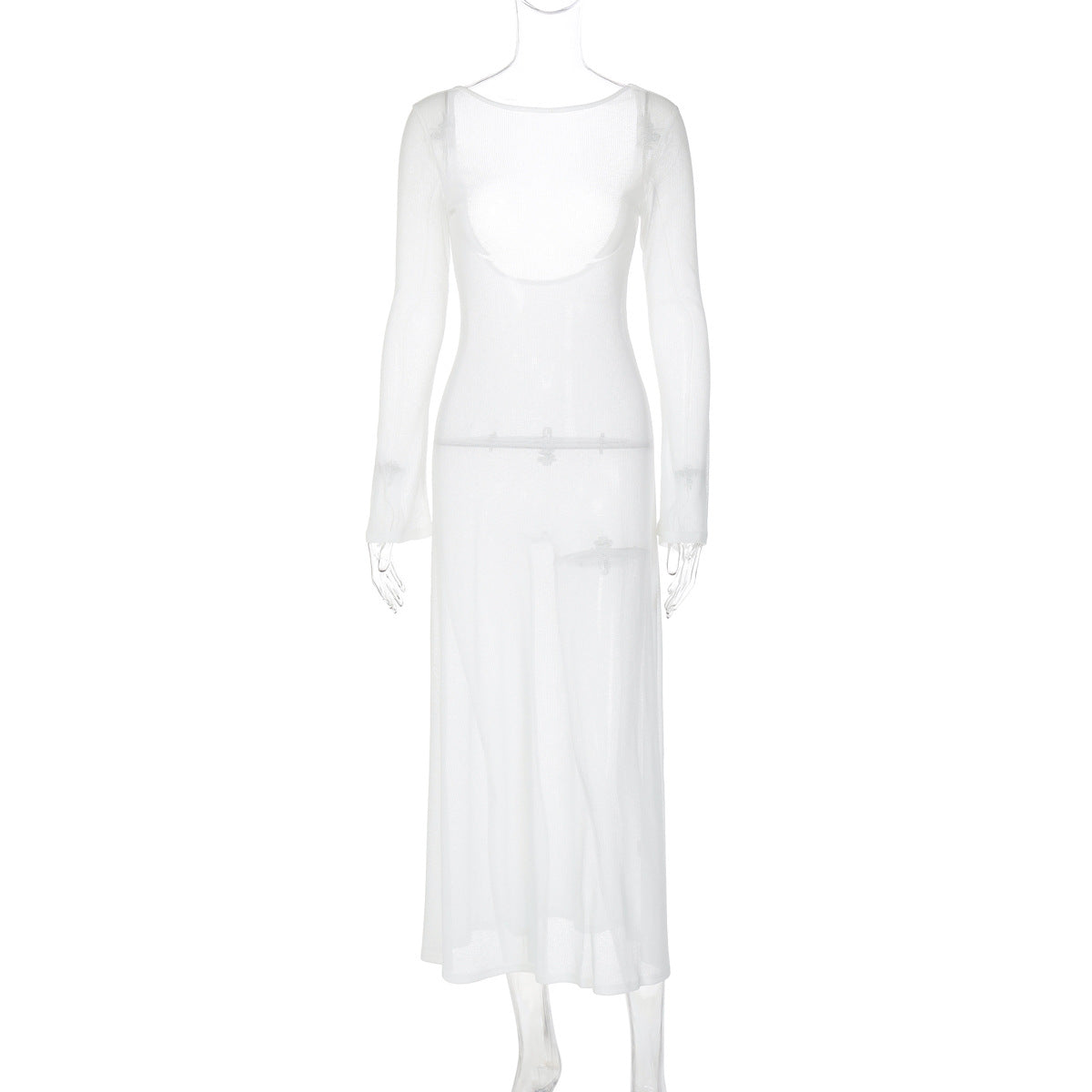 Elegant Floor-length Solid-color Versatile Dress