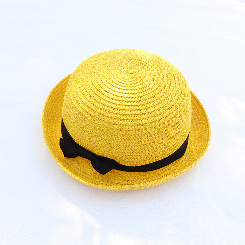 Women's New European And American Woven Bow Straw Hat