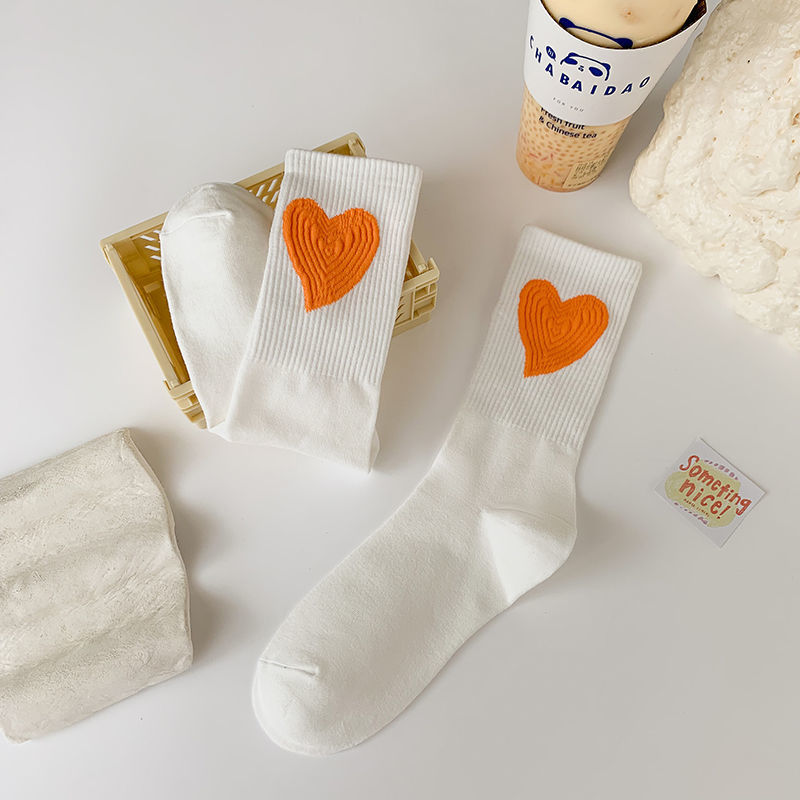Socks Women's Big Love Medium Tube Macaron Color