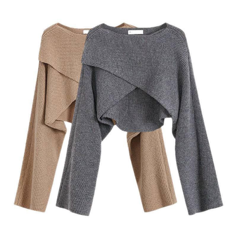 Autumn And Winter Design Sense Niche Cross Sweater