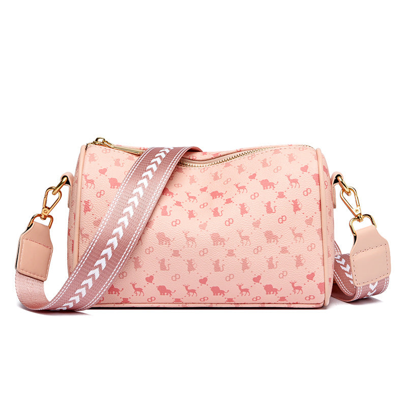 Fashion Print Ladies Crossbody Bag Soft Leather Large Capacity