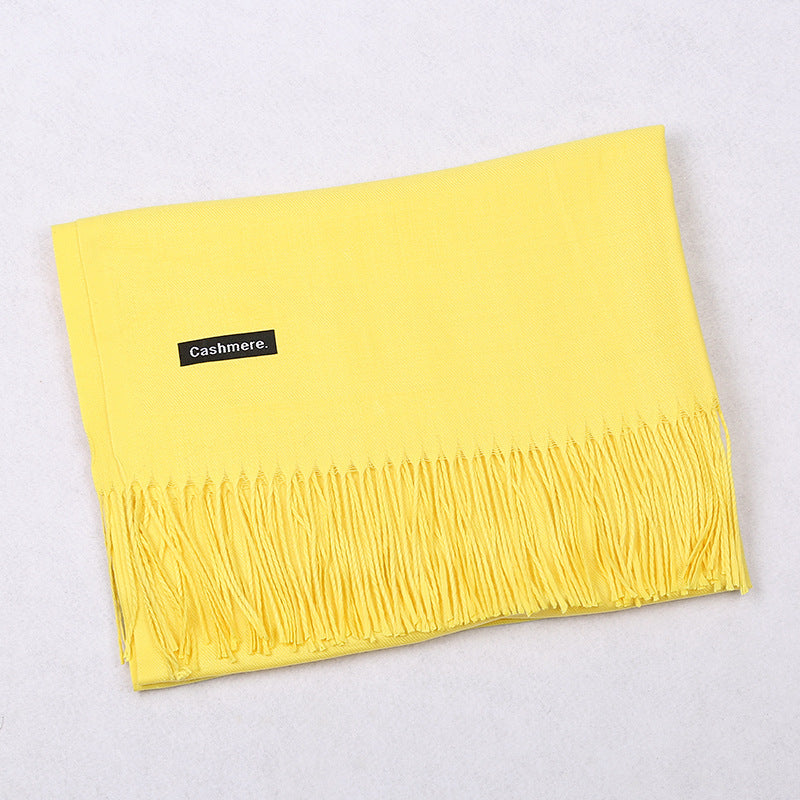 Solid Color Artificial Cashmere Scarf Female 220g Warm Shawl