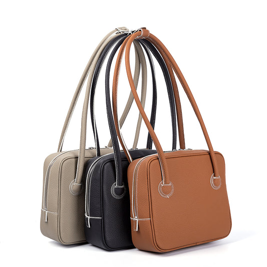 Women's Hand-held Square Tofu Tofu Top Layer Cowhide