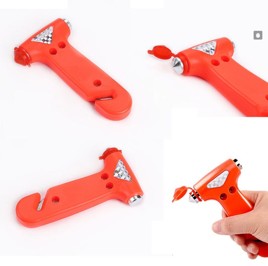 Multifunctional two-in-one car safety hammer