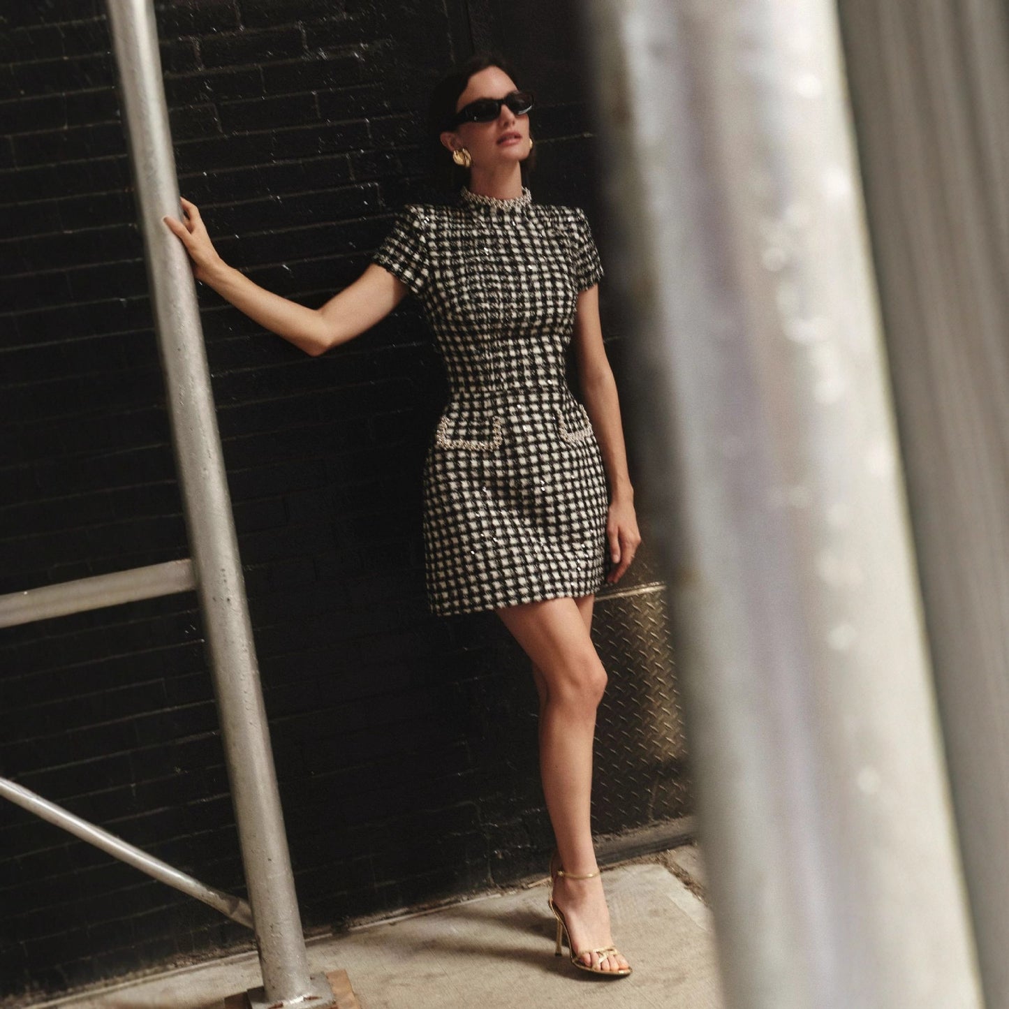 Elegant Slim-fit Womens Crew-neck Dress