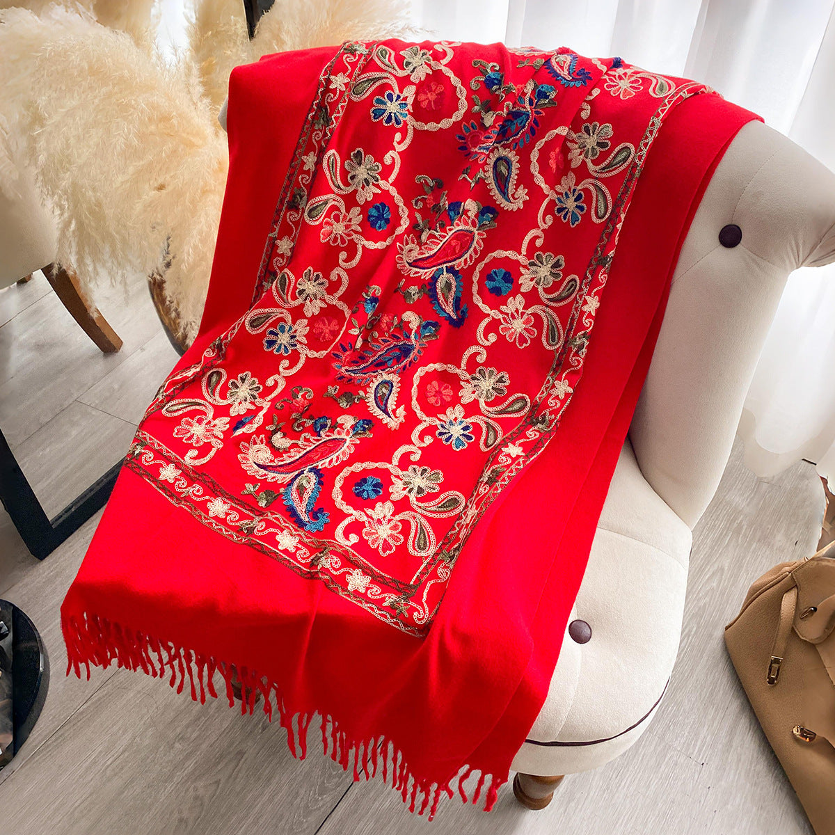Stylish Minimalist Ethnic Inspired Thermal Scarf For Women
