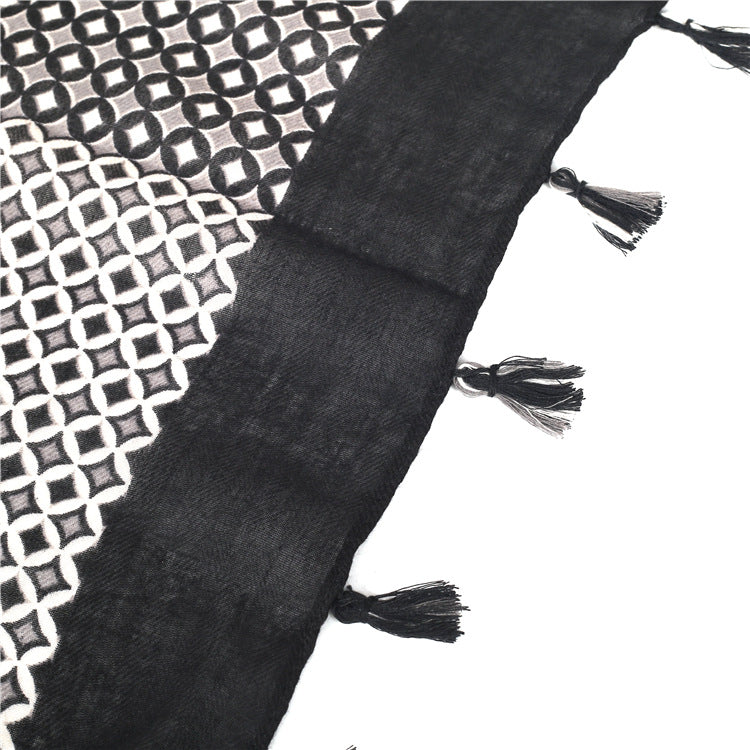 Simple Temperament Ladies Cotton And Linen Scarf