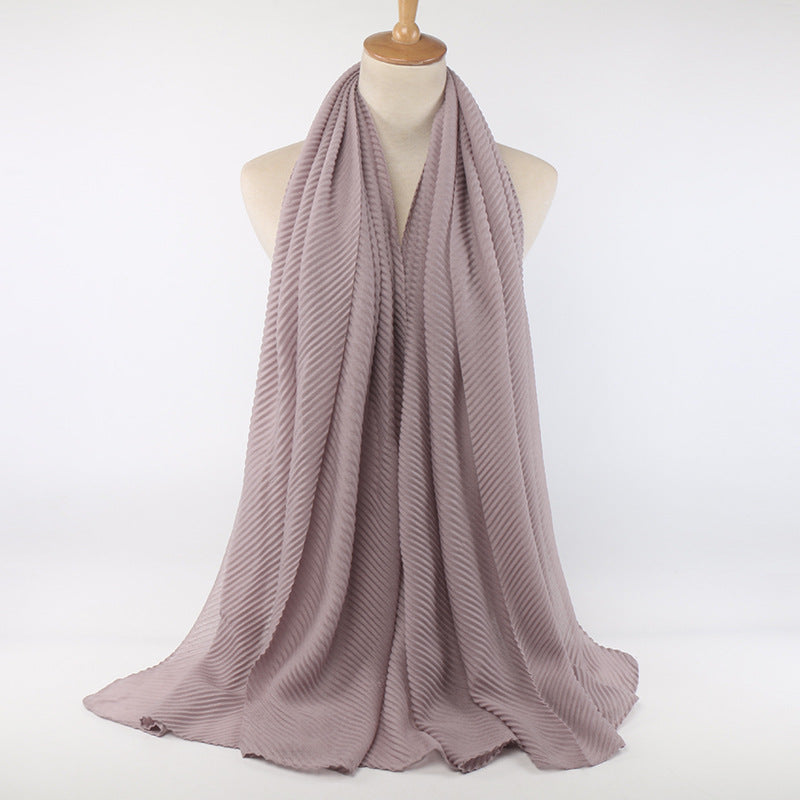 Pleated cotton women's scarf
