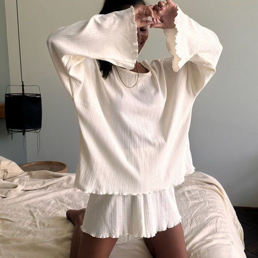 Women's Round-Neck Breathable Pajama Two-Piece Set