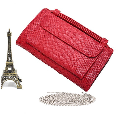 New snake pattern clutch bag handbag chain shoulder Messenger bag wallet ladies long section