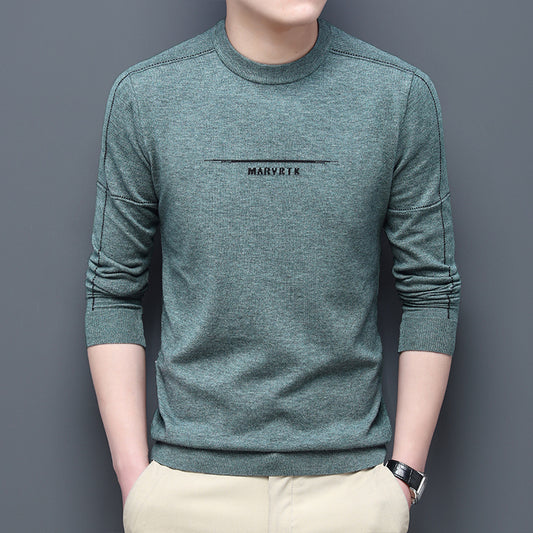 Spring And Autumn New V-neck Sweater Men's Trend Base Knitted Sweater