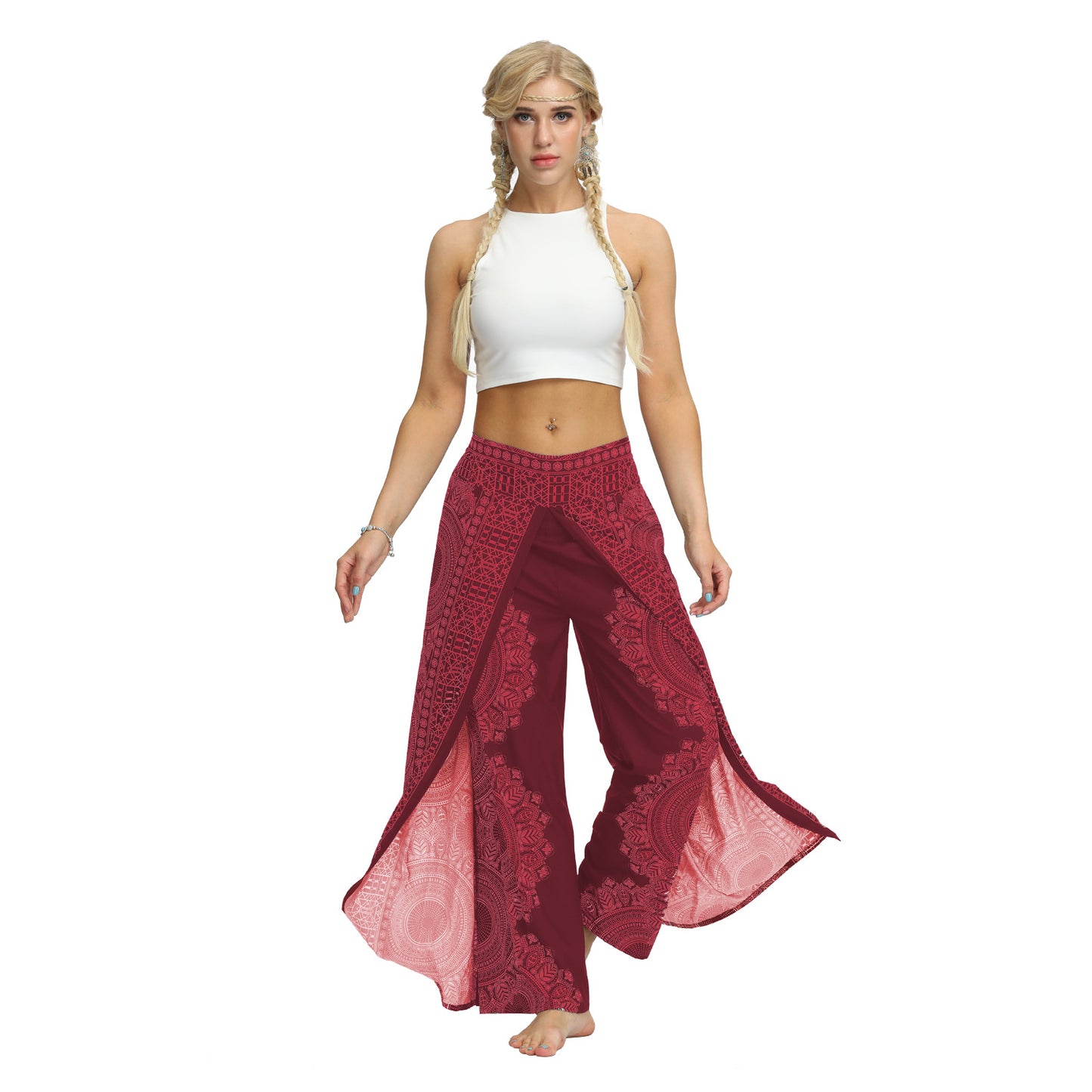 Digital Printing Women's Breathable And Comfortable Straight-leg Pants