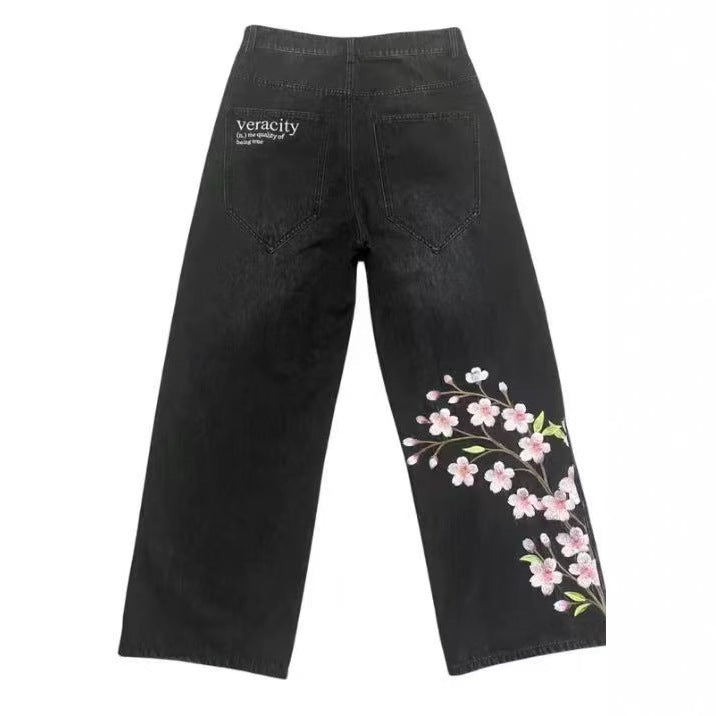 Women's American Retro Washed Casual Loose Pants