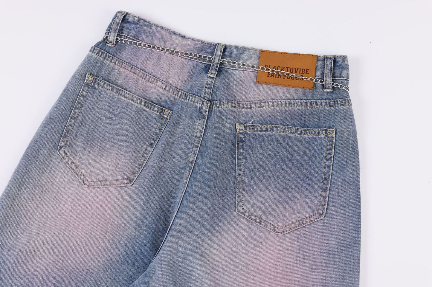 American-style Distressed Heavy Industry Straight Casual Jeans