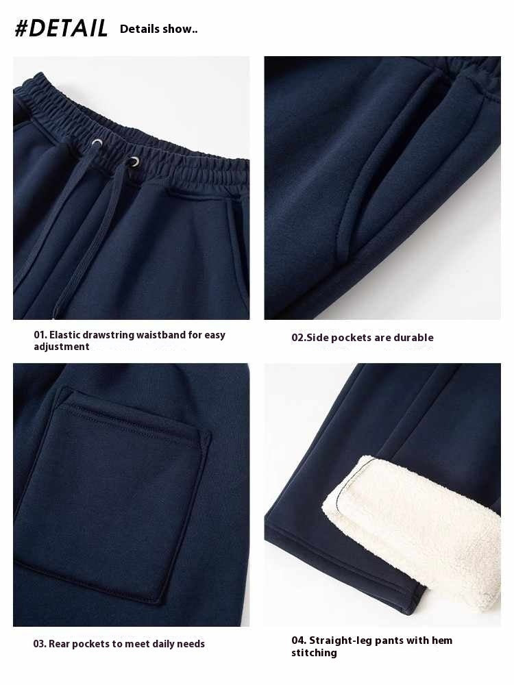 Cashmere Velvet Sweatpants Straight Casual Sports Pants