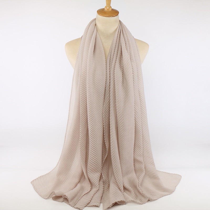 Pleated cotton women's scarf