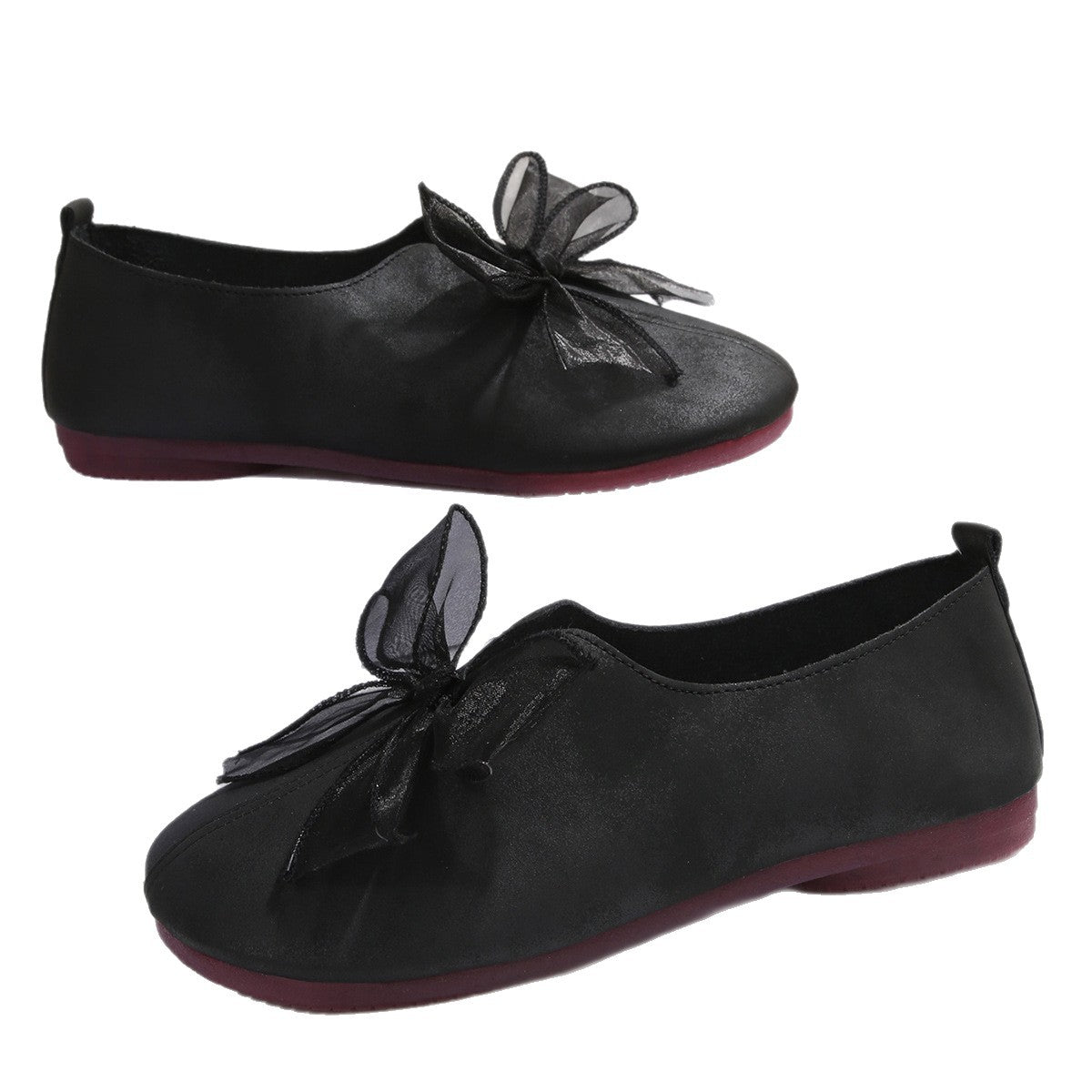 New Outdoor Round Head Soft Bottom Bowknot Decorative Mary Jane Shoes