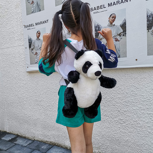 Sød Panda Lille Rygsæk Mode Drenge Og Piger Tegneserie Plys Taske