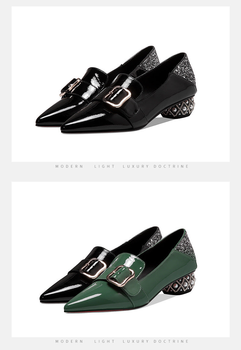 Women's Leather Plus Size Grete Mid-Heel Women's Shoes