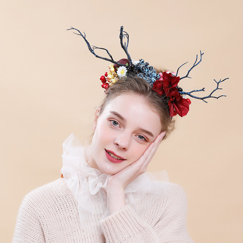 Forest branch antler headband