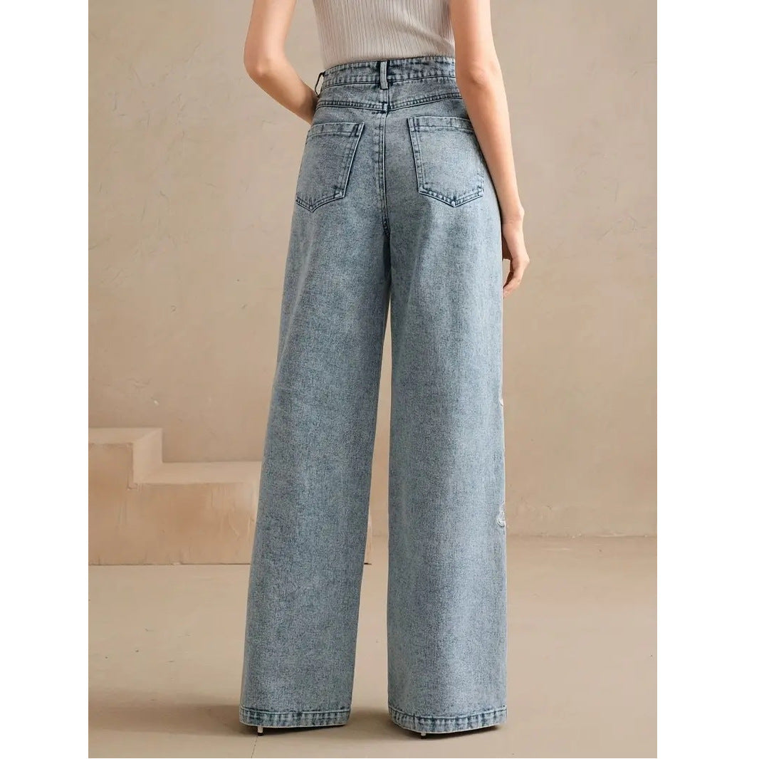 Women's Plus Size Embroidered Stretch Jeans