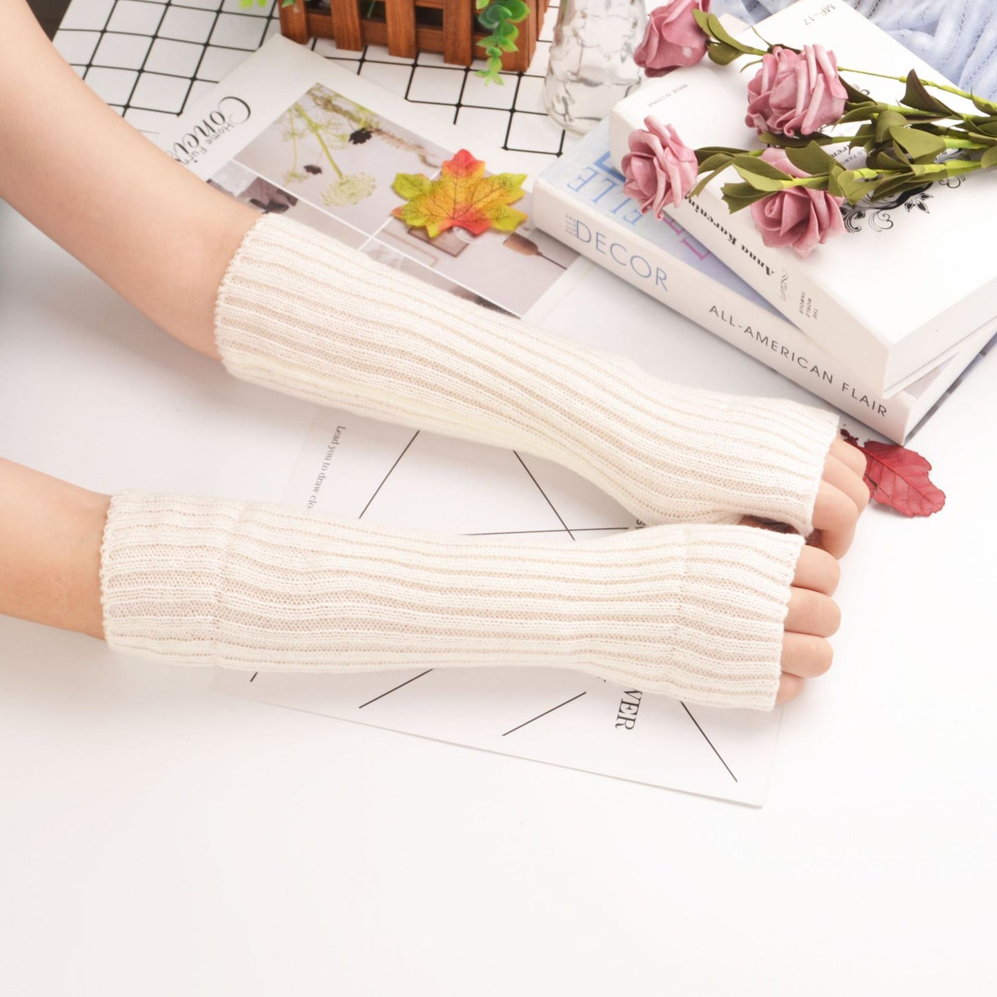 Sleeves Korean Knitted Women's Thermal Insulation