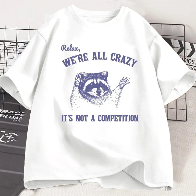 Summer Loose Short Sleeves T-shirt Men's And Women's Round Neck