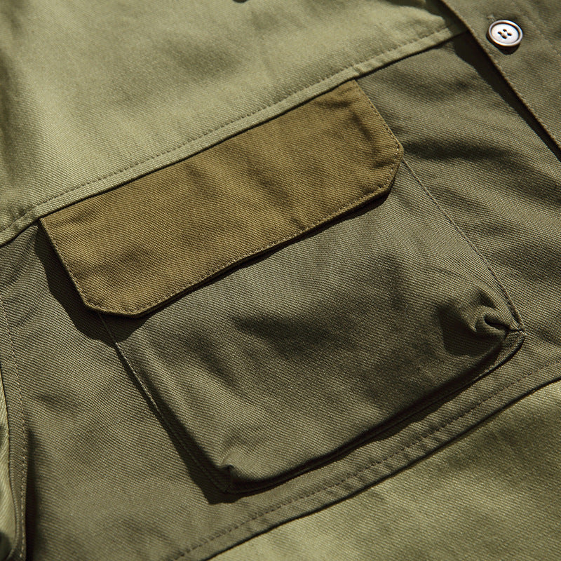 Loose Casual Military Block Shirt Men's Mountain