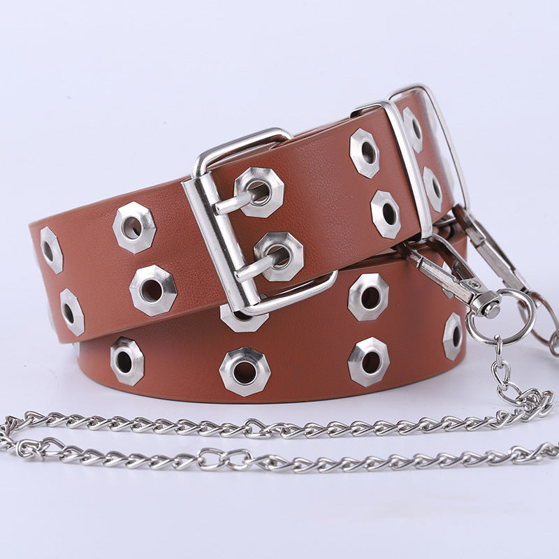 Double Breasted Waistband Hip-hop Chain Versatile