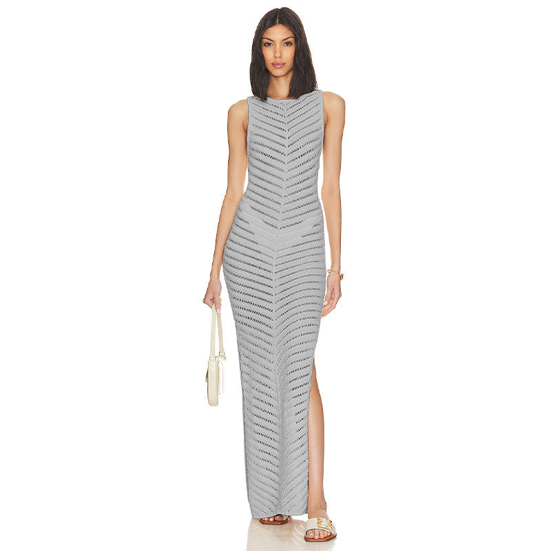 Sleeveless Knitted Bodycon Sexy Sheath Dress