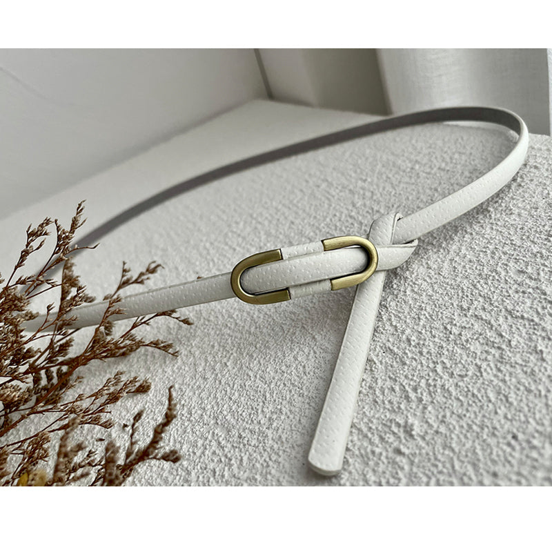 Pigskin Thin Belt Non-porous Suit Dress Decoration