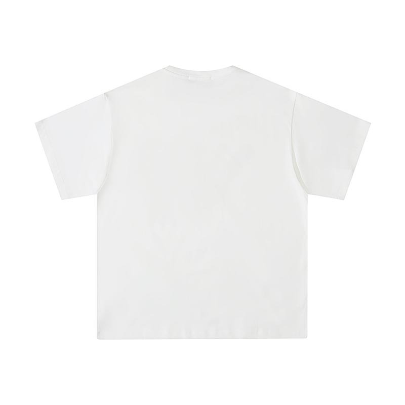 American Retro Distressed Painting Cow Short Sleeve