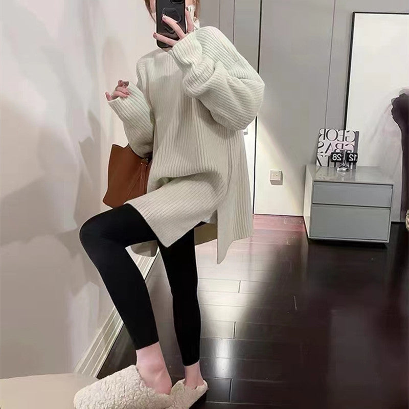 Autumn And Winter New Split Mid-length Bottoming Top