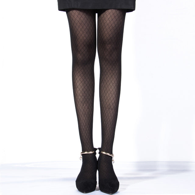 Sexy Women Tights Over Knee Double Stripe Sheer Black