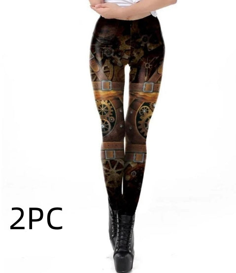 Women's Peripheral Dark Steam Fashion Stretch Digital Printing Tights