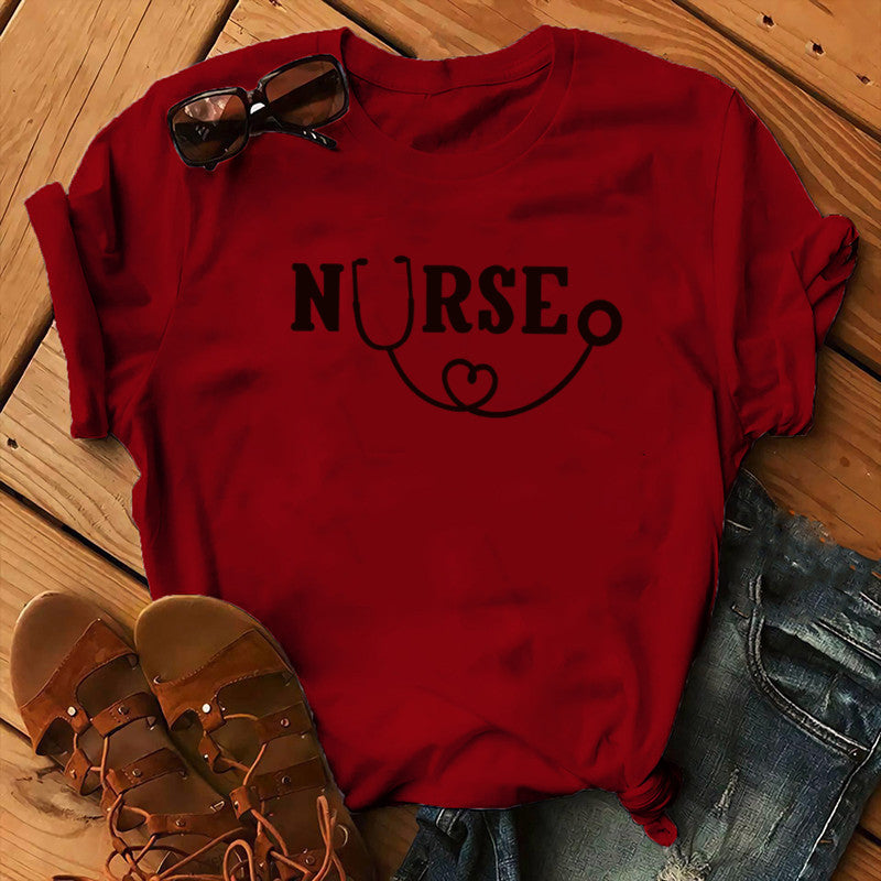 Women's Christmas Animal Flower Short Sleeve