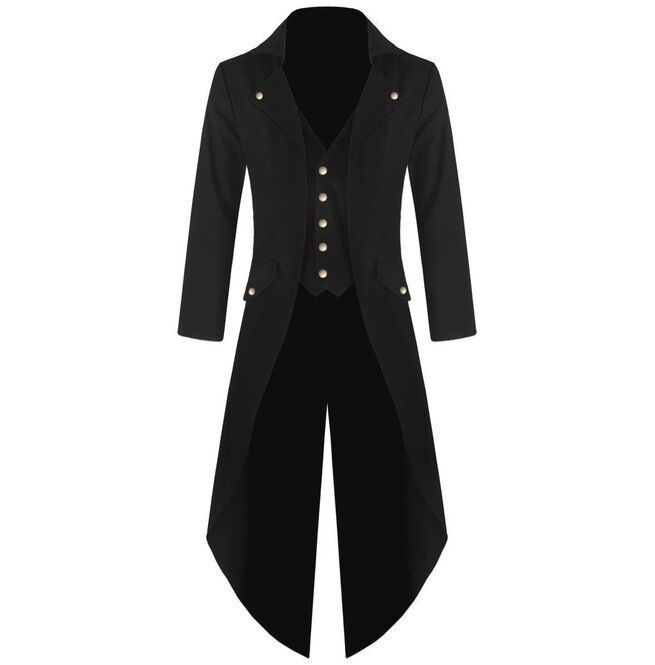 Men's Long-sleeved Solid Color Button Irregular Men's Tuxedo