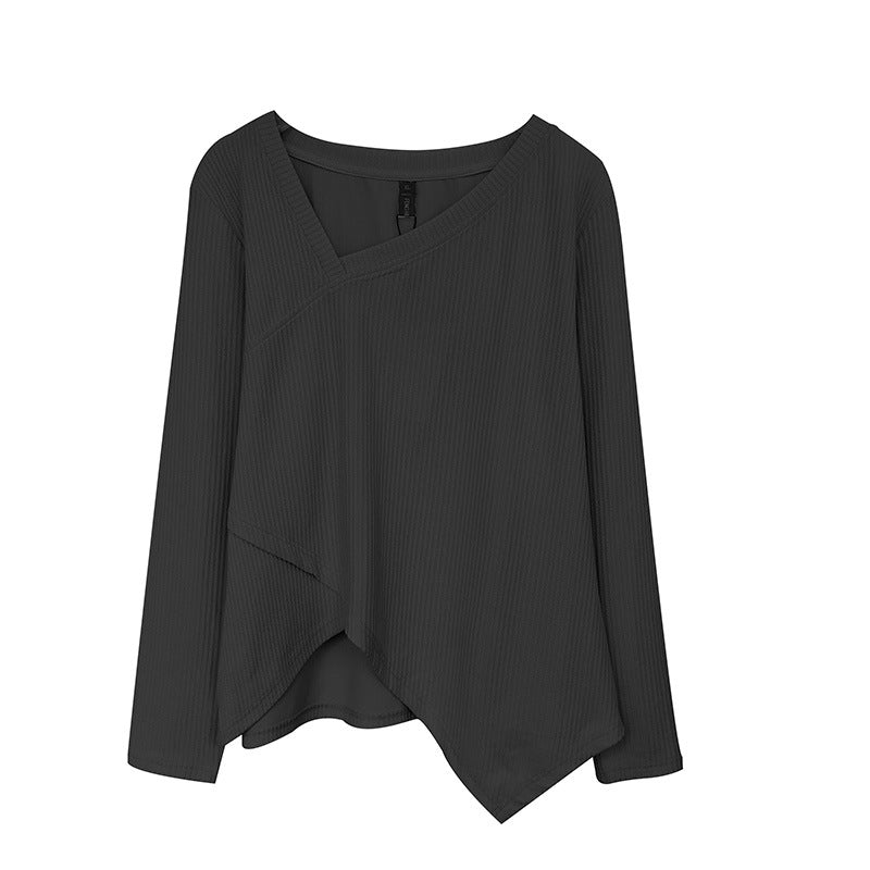Women's Age-reducing Fashion Irregular Pit Knitted Bottoming Shirt