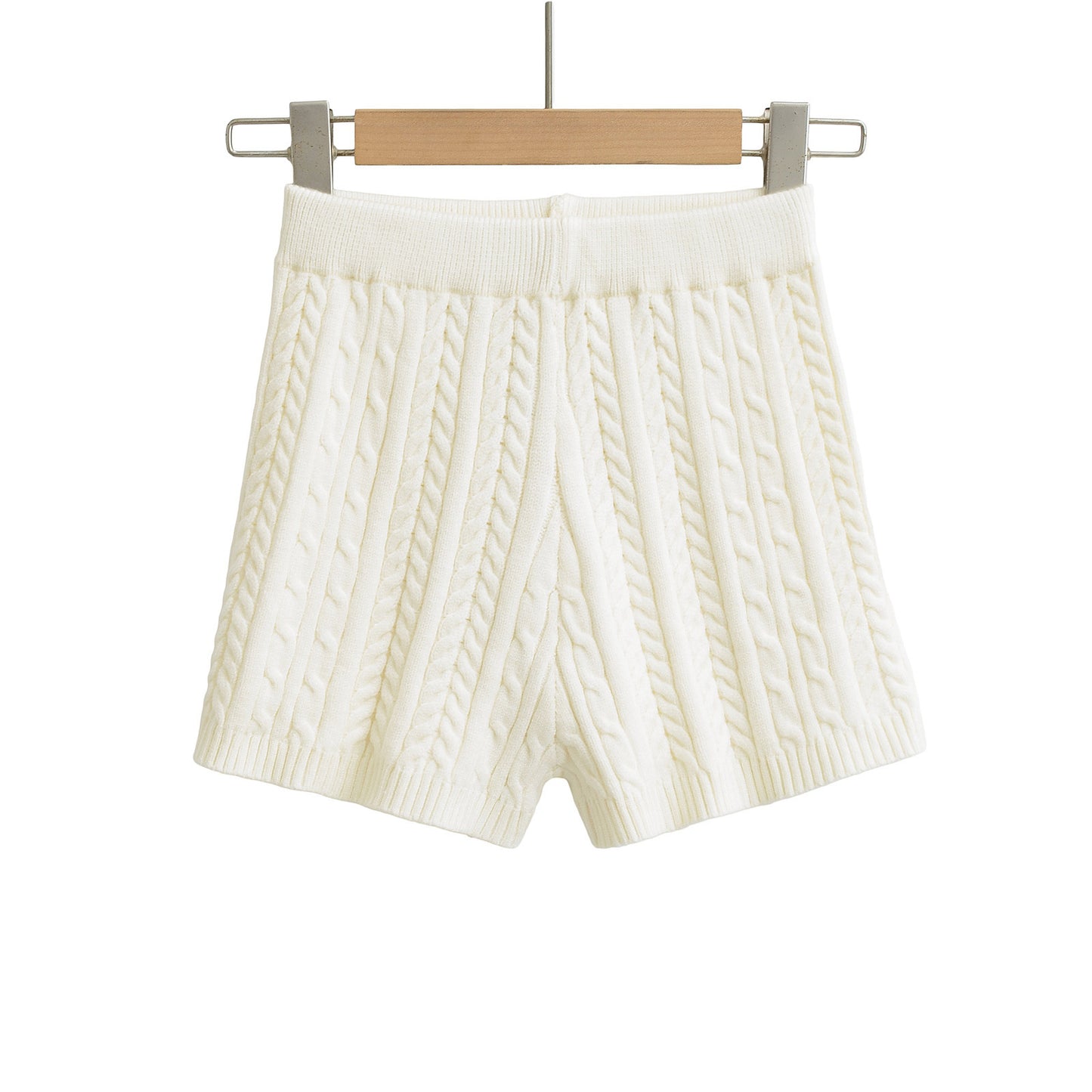 Versatile Solid-Color Tight Knitted Shorts