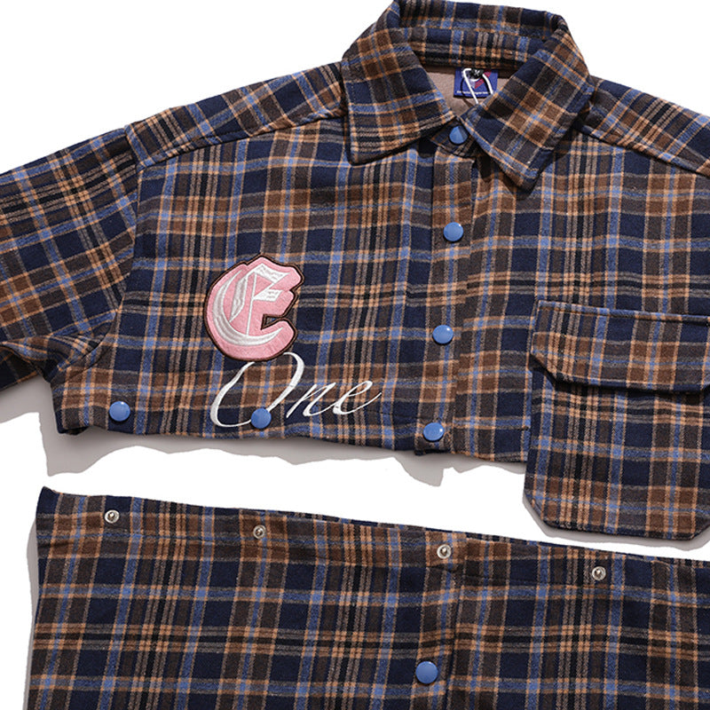 Fashion Brand Plaid Long Sleeve Shirt Coat