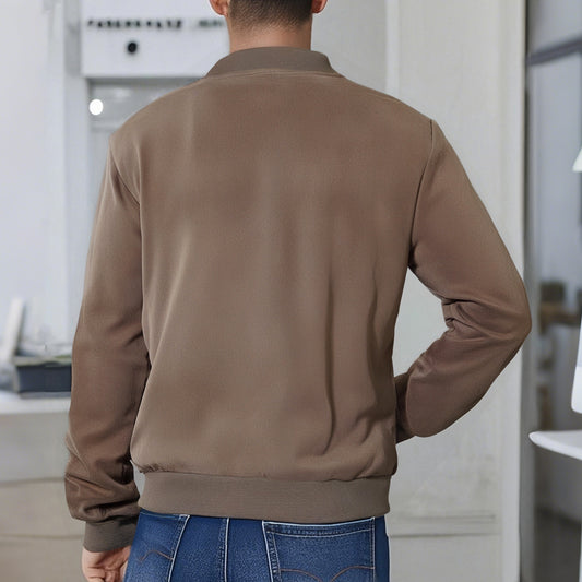 Herre Suede Stof Jakke Afslappet Lynlås Cardigan Overtøj