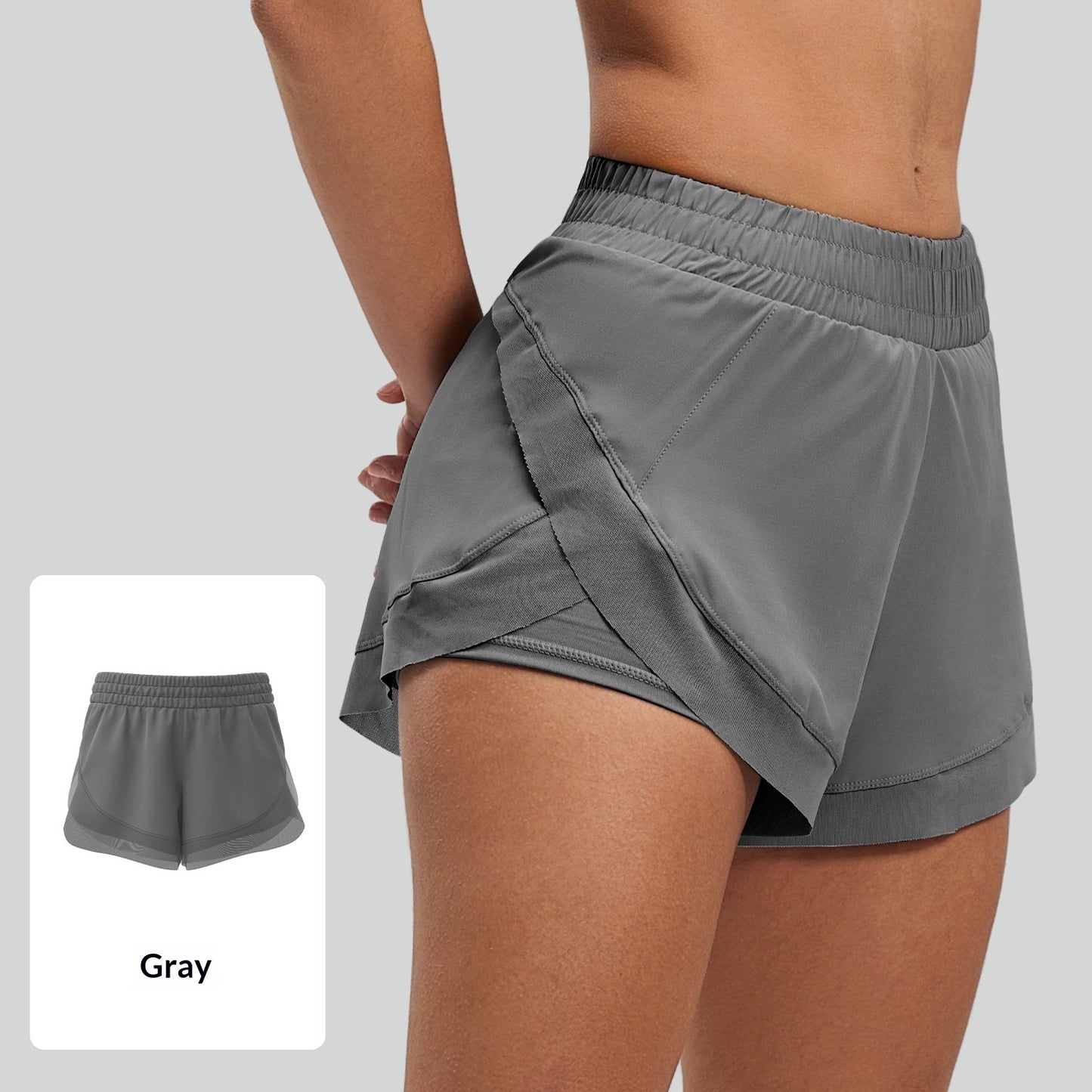Træningsshorts, sømløse yogashorts med barefølelse og lommer
