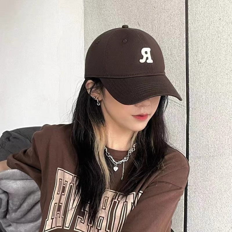 Soft Top All-matching Hat R Letter Baseball Cap For Women