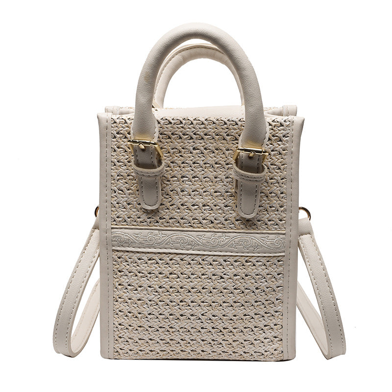 Ethnic Style One Shoulder Portable Straw Woven Bag
